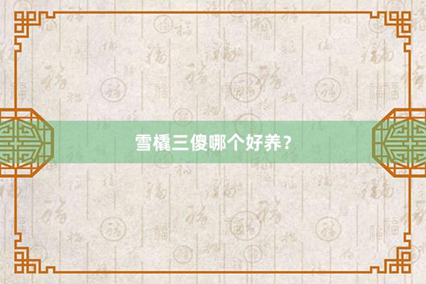 雪橇三傻哪个好养？